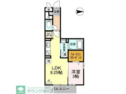 モンテローザ(1LDK/3階)の間取り写真