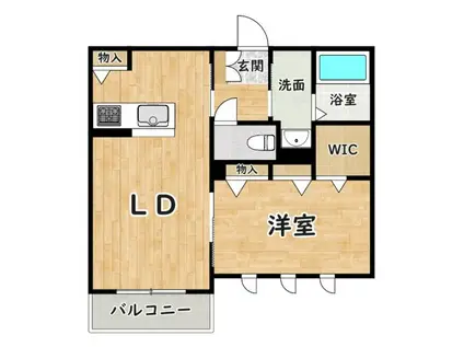 CORT青山II(1LDK/2階)の間取り写真