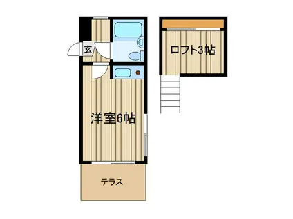 6ホワイトハイツ石神井公園(ワンルーム/1階)の間取り写真