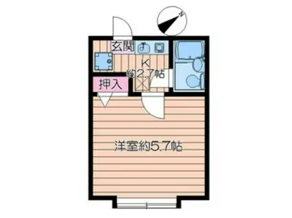 サニーコート北葛西II(1K/2階)の間取り写真