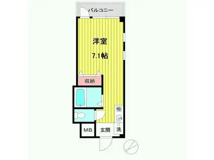 行徳12(ワンルーム/1階)の間取り写真