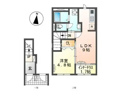 CIEL ETOILE (1LDK/2階)の間取り写真