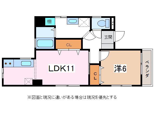 東和ビル(1LDK/2階)の間取り写真