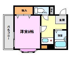 アルデア・石屋川(1K/2階)の間取り写真
