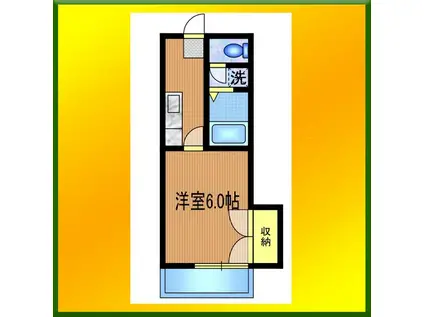 カーサヨコタII(1K/2階)の間取り写真