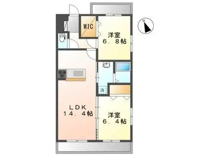 PLUMAGE(2LDK/2階)の間取り写真