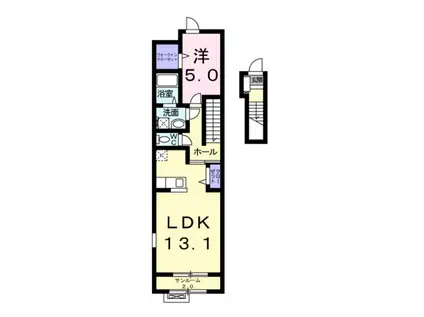 メルベーユK A(1LDK/2階)の間取り写真