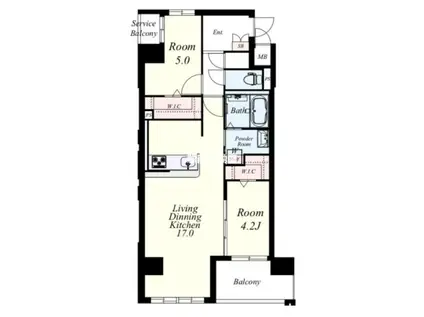 エクストラパレス(2LDK/6階)の間取り写真