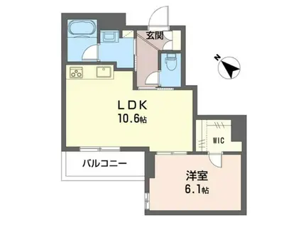シャーメゾンブルーム(1LDK/2階)の間取り写真
