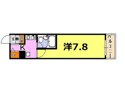 アスライフ湊川公園(1K/2階)の間取り写真