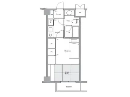 エルプレイス三田(1K/3階)の間取り写真