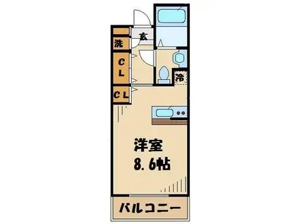 メゾン21(1K/1階)の間取り写真