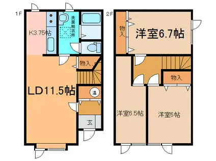 アヴェニール永沢(1LDK/6階)の間取り写真