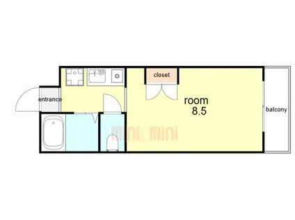 萌NAKATANI(1K/4階)の間取り写真