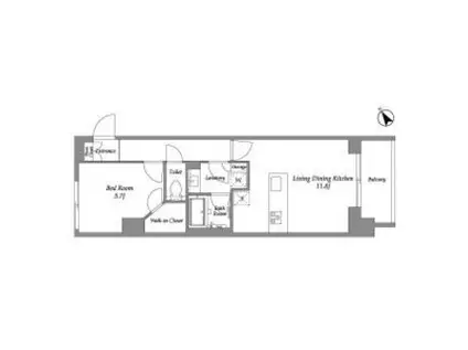 シーズンフラッツ大森西(1LDK/4階)の間取り写真