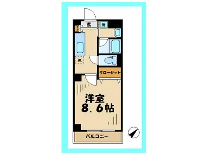 KIDマンション(1K/3階)の間取り写真