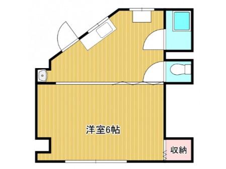 黒住ビル(1K/3階)の間取り写真