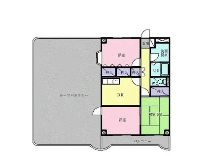パークウエストI(3DK/3階)の間取り写真