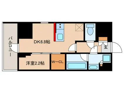 コンフォリア東大井II(1DK/10階)の間取り写真