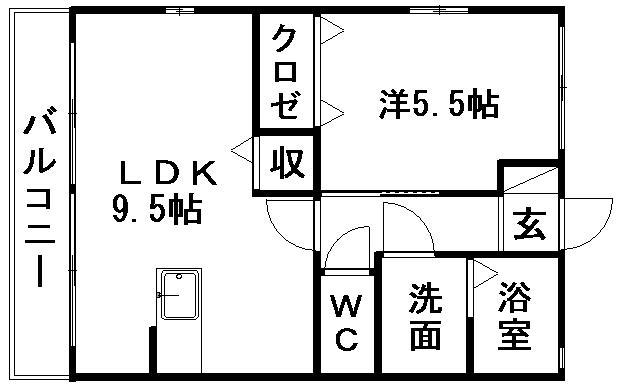 R-サンハイム(1LDK/1階)の間取り写真