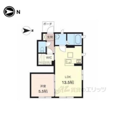 PINEROOTS良福寺(1LDK/1階)の間取り写真