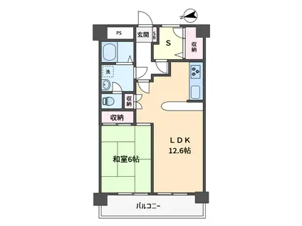 サンハイツ名瀬(1SLDK/2階)の間取り写真
