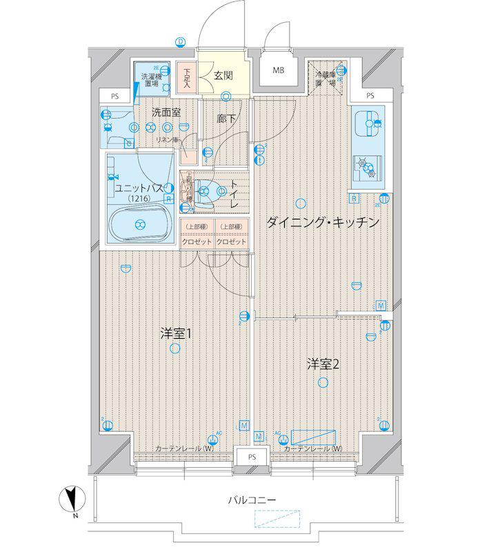 ルーブル上板橋(2DK/1階)の間取り写真