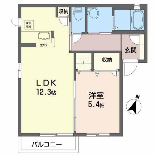 アルテールI(1LDK/1階)の間取り写真