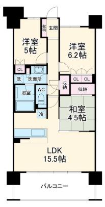 ライオンズ茅ヶ崎ザ・アイランズ(3LDK/8階)の間取り写真