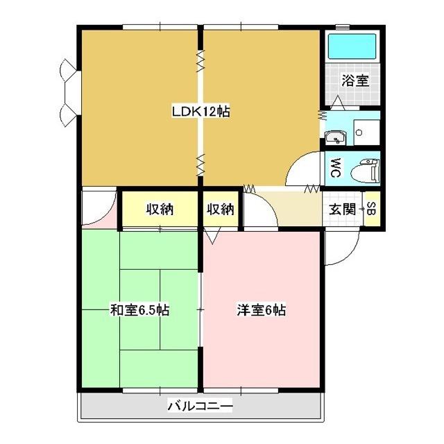 サンライフ希望(2LDK/1階)の間取り写真