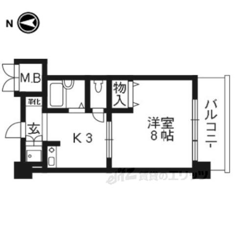 アネックス大久保(1K/4階)の間取り写真