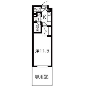 シティライフ本山東(1K/1階)の間取り写真