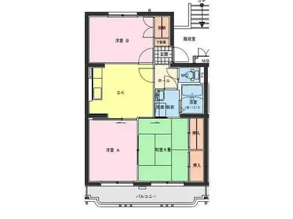 ジェネシス大島A(3DK/2階)の間取り写真