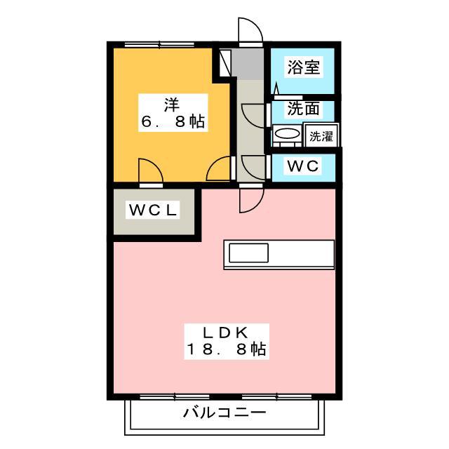 サウス COURT(1LDK/1階)の間取り写真