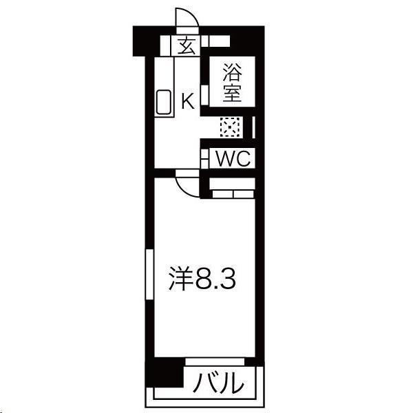 スターリット上杉(1K/4階)の間取り写真