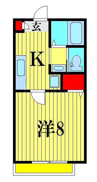アン ソレイユ(1K/2階)の間取り写真