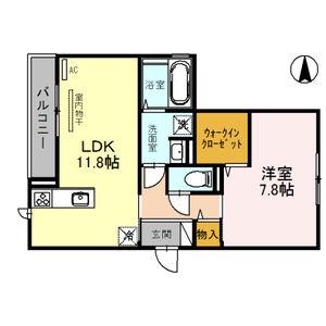 ララ ソフィア A棟(1LDK/1階)の間取り写真
