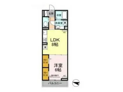 エクセリア上鷺宮II(1LDK/1階)の間取り写真