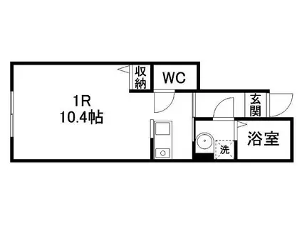 プランタン小田原(ワンルーム/1階)の間取り写真