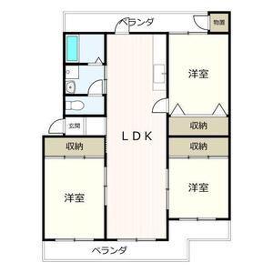 スプレッドランドA棟(3LDK/1階)の間取り写真