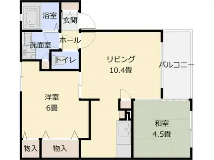 メゾンボヌール(2LDK/1階)の間取り写真