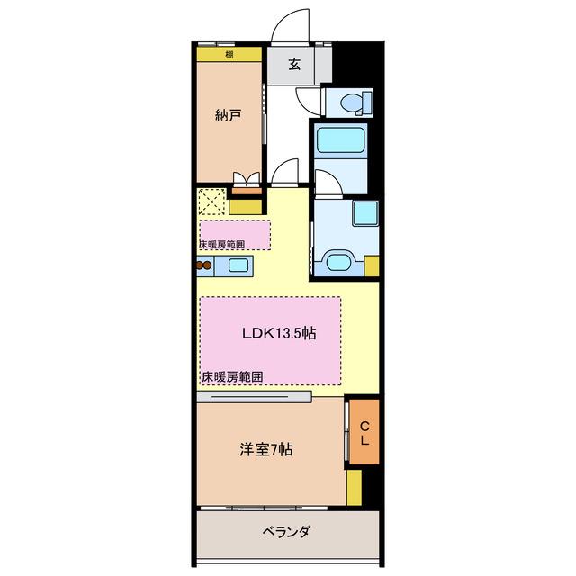 U・TOPIA TOWER(1SLDK/3階)の間取り写真