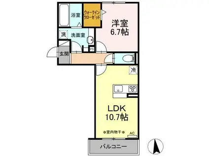 GRANPIA(1LDK/2階)の間取り写真