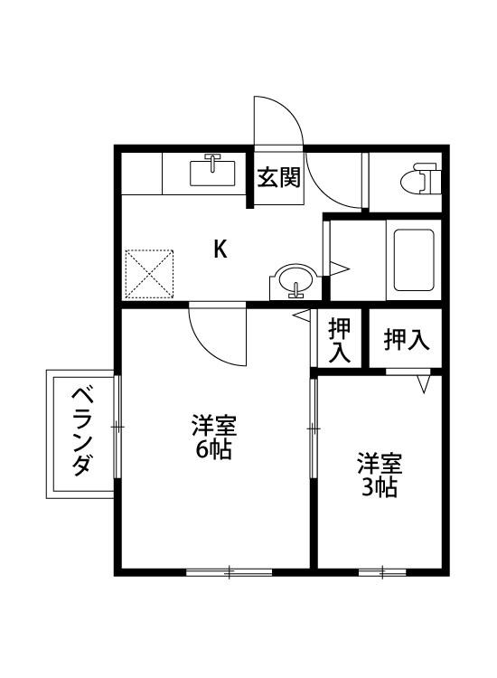 パルティール(2K/1階)の間取り写真