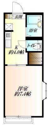 アーバンライフOSAWA(1K/2階)の間取り写真
