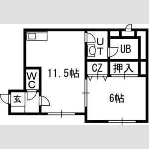 スカイヒルズN15(1LDK/1階)の間取り写真