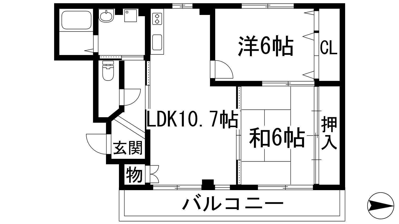 JUMA-1(2LDK/4階)の間取り写真