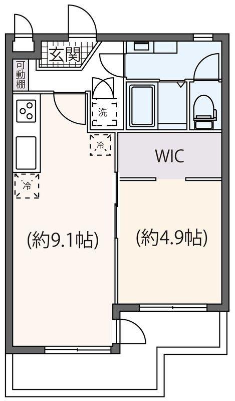 グリーンコーポ中央林間(1LDK/2階)の間取り写真