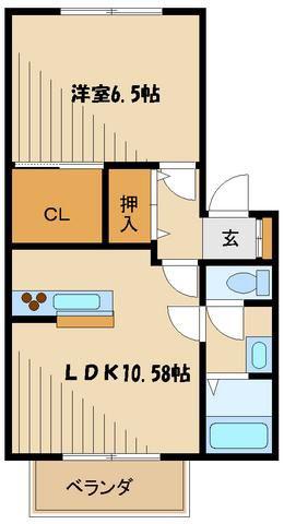 ディアコートKM(1LDK/1階)の間取り写真