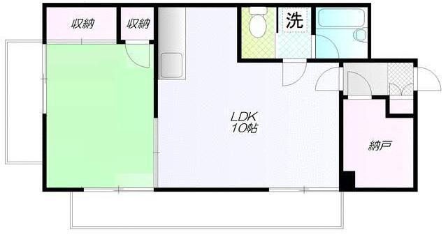 テランジア(1SLDK/4階)の間取り写真